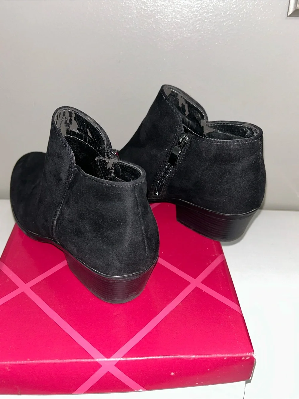 Xappeal Black Suede Ankle Booties size 8.5